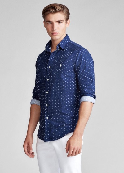 Men's Polo Ralph Lauren Classic Fit Anchor-Print Shirts | 946321GSO